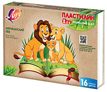 Пластилин 16цв 240г Луч "Zoo", картонная упаковка
