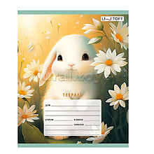 Тетрадь 12л. А5, клетка "Зверушки" скрепка.