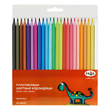 Карандаши 24цв. "Мультики" пласт. заточен. ПВХ (Гамма)