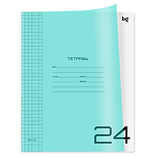 Тетрадь 24л. клетка BG "UniTone. Neon", пластиковая обложка, неон голубой