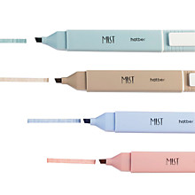 Маркер выделитель Hatber Morris Mist АССОРТИ 5мм, скошенный, 12 цветов в картон.дисплее