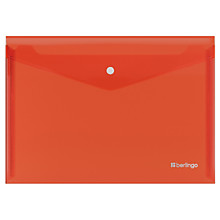 Папка-конверт на кнопке Berlingo "No Secret", А4, 200мкм, красная