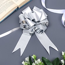 Бант шар №5, серебряный шик