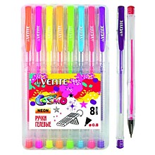 Набор ручек гелевых 8шт deVente "Cosmo Fluo" АССОРТИ 0,8мм, неон, блистер