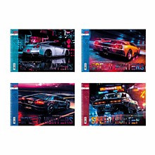 Альбом для рисования А4, 40л, Hatber "Охотники за скоростью", спираль, обложка мелованный картон, пе