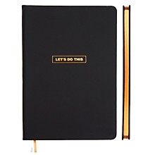 Книжка записная А5, 80л, клетка, сшивка, кожзам, deVente "Black&Metallic", черная с бронзовым, тисне