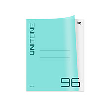 Тетрадь 96л., А5, клетка BG "UniTone. Neon", пластиковая обложка, неон голубой