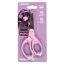 Ножницы 130мм deVente "Kawaii Mimi" прорезиненные ручки, блистер