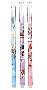 Ручка гел.пиши-стирай Mazari "ЗУБАСТИК 1" 0.38мм, синяя, игла, 3 диз.