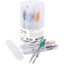 Циркуль металлический Attomex 125мм, пласт.пенал, ассорти