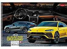 Альбом для рисования А4, 40л, Hatber "АвтоЛюкс", спираль, обложка мелованный картон, перфорация