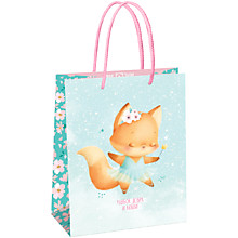 Пакет подарочный 18*23*10см MESHU "Cute fox", матовая ламинация