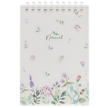 Блокнот А6 80л.кл.гребень, Hatber, "NATURAL FLOWERS", пластик.обл., тиснен. Фольгой