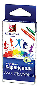 Мелки восковые 6цв Луч "Классика", круглые, картонная упаковка, европодвес
