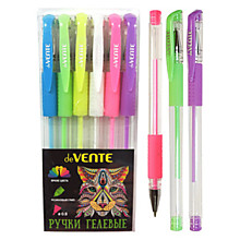 Набор ручек гел. 6шт deVente "Moonlight" 0,8мм, пастель с эффектом Highlighter, д/черной бумаги, п/у