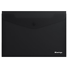 Папка-конверт на кнопке Berlingo "Soft Touch", А4, 200мкм, софт-тач, черная