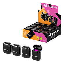 Точилка пластиковая Erich Krause "Case, Accent" 1 отверстие, с контейнером, дисплей