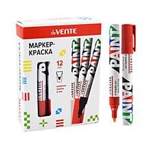 Маркер д/пром.графики deVente 2мм круг/жало, метал.корп., красный