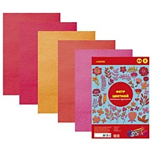 Набор д/дет.творч.А4 Vente Фетр "Оттенки красного" 2мм, 5л, 5цв,