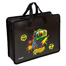 Папка д/тетр. 1отдел.на молнии с ручками А4 deVente "Cool Lizard", пластик, 400мкм, с текст.расшир. 