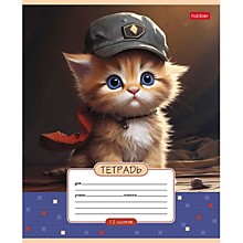 Тетрадь 12л.кл.скрепка Hatber, "Мы-котики!"