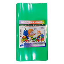 Обложка д/учебн. 300*500мм 200мкм,  ПВД с закладкой ЮНА прозрачные, цветные