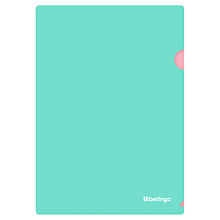 Папка-уголок Berlingo "Haze" А4, 200мкм, софт-тач, двухцветная, розовая/мятная