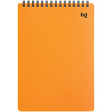 Блокнот А5 60л. на гребне BG "Neon", оранжевая пластиковая обложка, тиснение фольгой