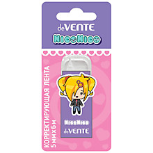 Корректирующая лента deVente "NicoNico" 5мм*6м, блистер, фронт. аппликатор, сиреневый