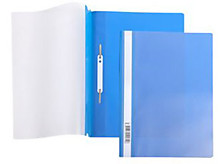 Папка-скоросшиват.A4 Hatber 140/180мкм синяя, пластик, прозр.верх