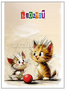 Блокнот 16л. клетка А6 "Котята"