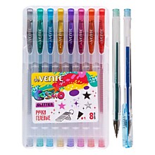 Набор ручек гелевых 8шт deVente "Cosmo Glitter" АССОРТИ 1мм, с блестками, блистер