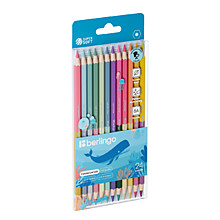 Карандаши цветные пастельные двусторонние Berlingo "SuperSoft. Pastel", 24цв., 12шт., заточен., евро