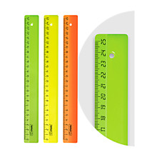 Линейка 25см СТАММ "Neon", пластиковая, ассорти