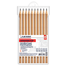 Набор каранд.ч/гр.дерево 10шт deVente "Архитектор" (2Т, Т-2, ТМ-4, М-2, 2М), 2мм, шестигр. заточ., б