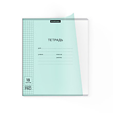 Тетрадь 18л.кл.скрепка Erich Krause, "Классика CoverPrо Pastel", пластиковая обложка мятная