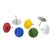 Кнопки канцелярские-гвоздики Attomex, 9,5мм, 50шт, цветные, к/у