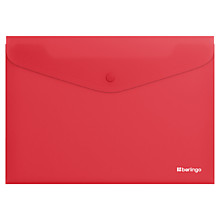 Папка-конверт на кнопке Berlingo "Soft Touch", А4, 200мкм, софт-тач, коралловая