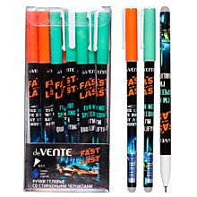Ручка гел.пиши-стирай deVente "Fast Or Last" 0.5мм, с ластиком, 2 диз., синяя