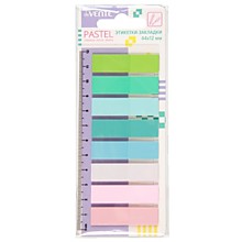 Закладки deVente "Pastel" 44*12мм, 8цв 20л, полупрозрачные, пластиковые, европодвес