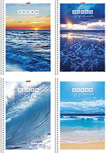 Тетрадь А4 96л.кл.гребень Hatber, "Океан", ламин.