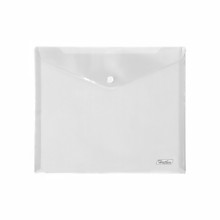 Папка-конверт на кнопке А5 Hatber, 180мкм, пластик, прозрачная