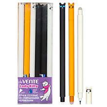 Ручка гел.пиши-стирай deVente "Lady Kitty" 0.5мм, с ластиком, 3 дизайна корпуса, синяя