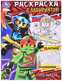 Путь ниндзя. Раскраска с лабиринтом.