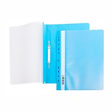 Папка-скоросшиватель А4 Hatber 140/180мкм, голубая, с перфорацией