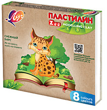 Пластилин 8цв 120г Луч "Zoo", картонная упаковка