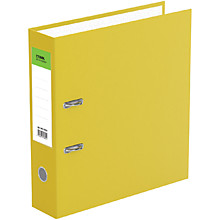 Папка-регистратор СТАММ "Стандарт", 70мм, бумвинил, с карманом на корешке, желтая