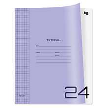 Тетрадь 24л., клетка BG "UniTone. Neon", пластиковая обложка, неон сиреневый