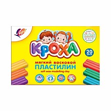 Пластилин 20цв 370г Луч "Кроха", со стеком, картонная упаковка