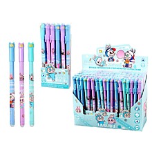 Ручка гел.пиши-стирай Mazari "ЗУБАСТИК" 0.38мм, синяя, 3 диз.